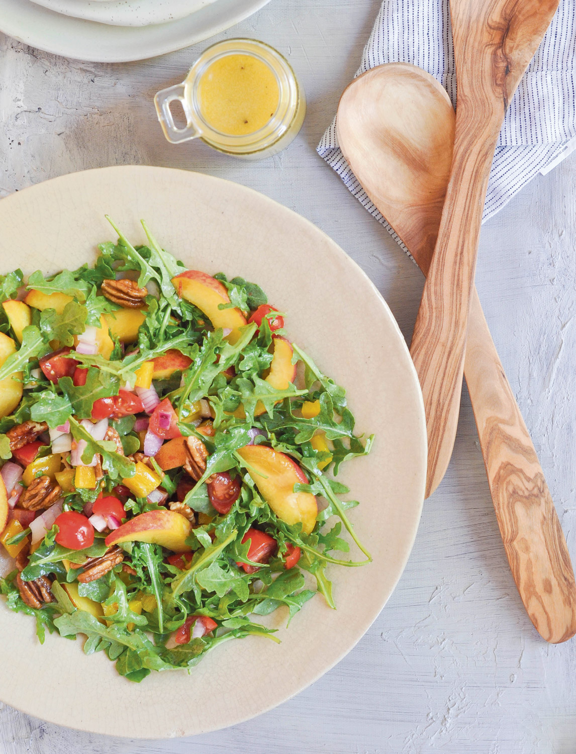 Summer Arugula And Peach Salad Edible Houston